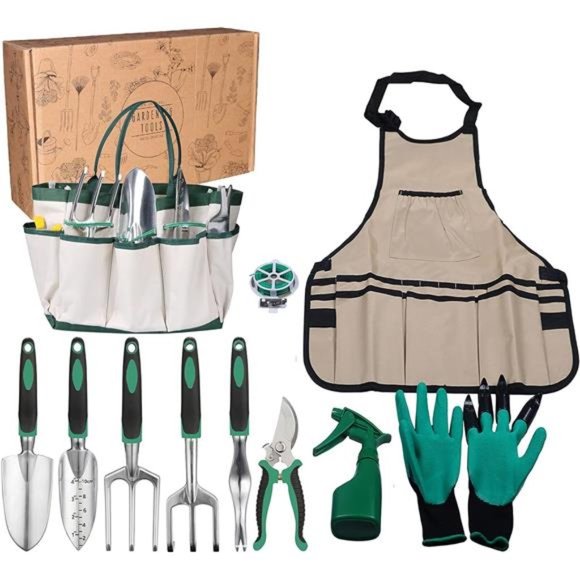 Garden Planting Tools Set ,Aluminum Hand Tool w Apron,Storage Tote Bag - 11 - Picture 2 of 7